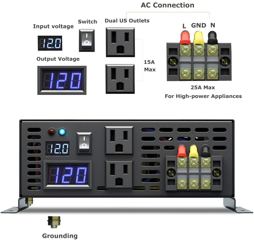 Pure Sine Wave Inverter 3000W  - Inverter Pure Sine Wave 60Hz 120V 3000W 评论和价格